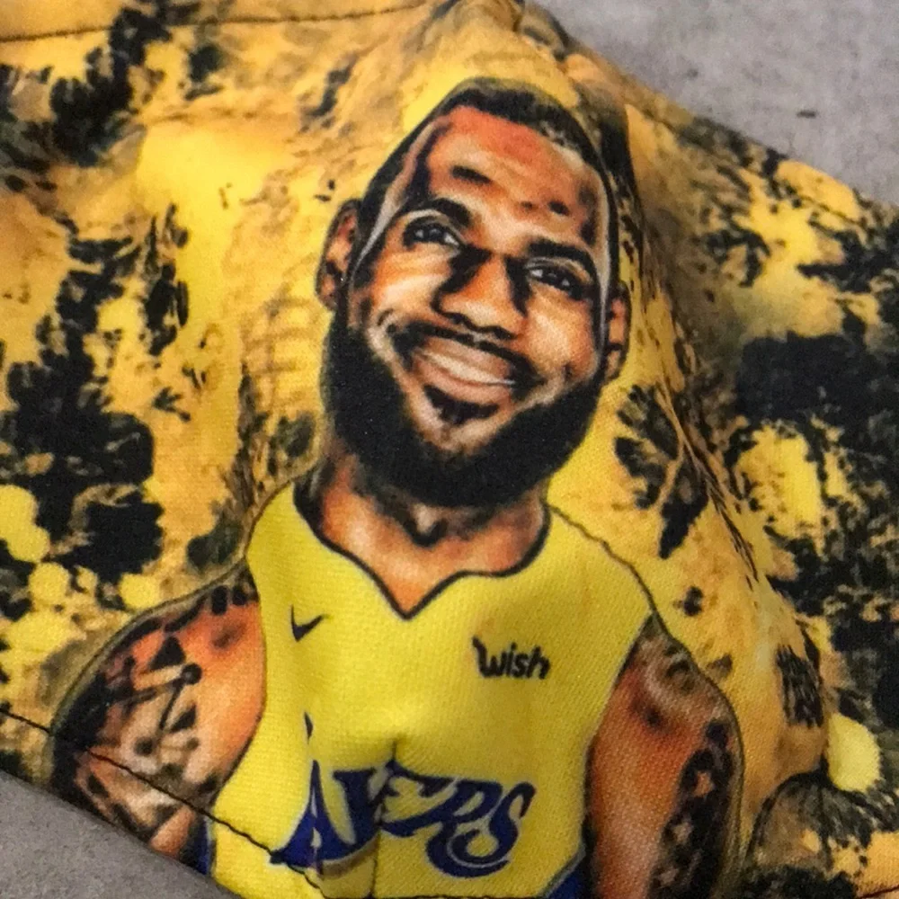 6/$20 New LA Lakers LeBron James face mask